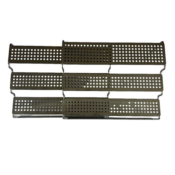Metal Multi Level Spice Shelf Rack Organizer Silver Tone Metal Free Standing - Picture 7 of 15
